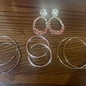 4 Pairs of Assorted Hoop Earrings